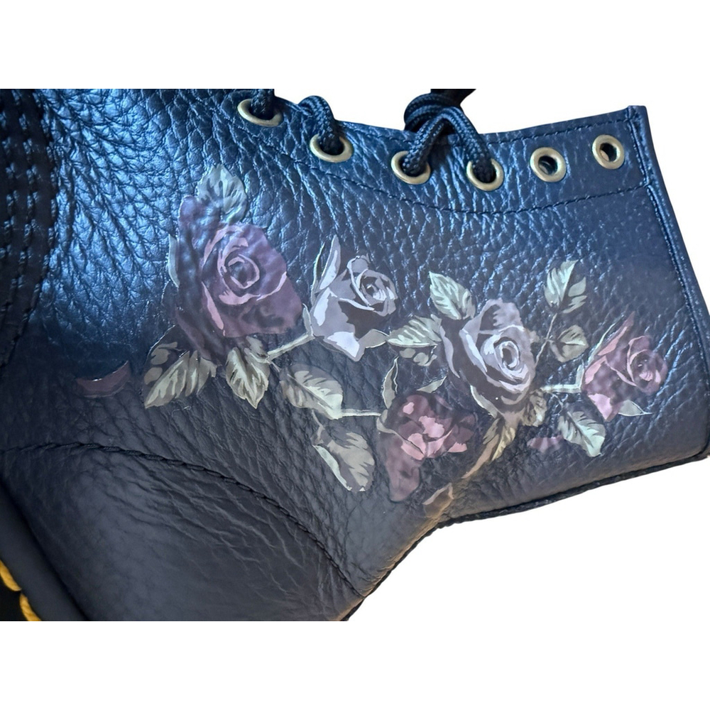 Dr Martens 1460 Decayed Roses Leather Lace Up Women’s Boot Black Size US 8 NWOB‎ - Picture 5 of 12